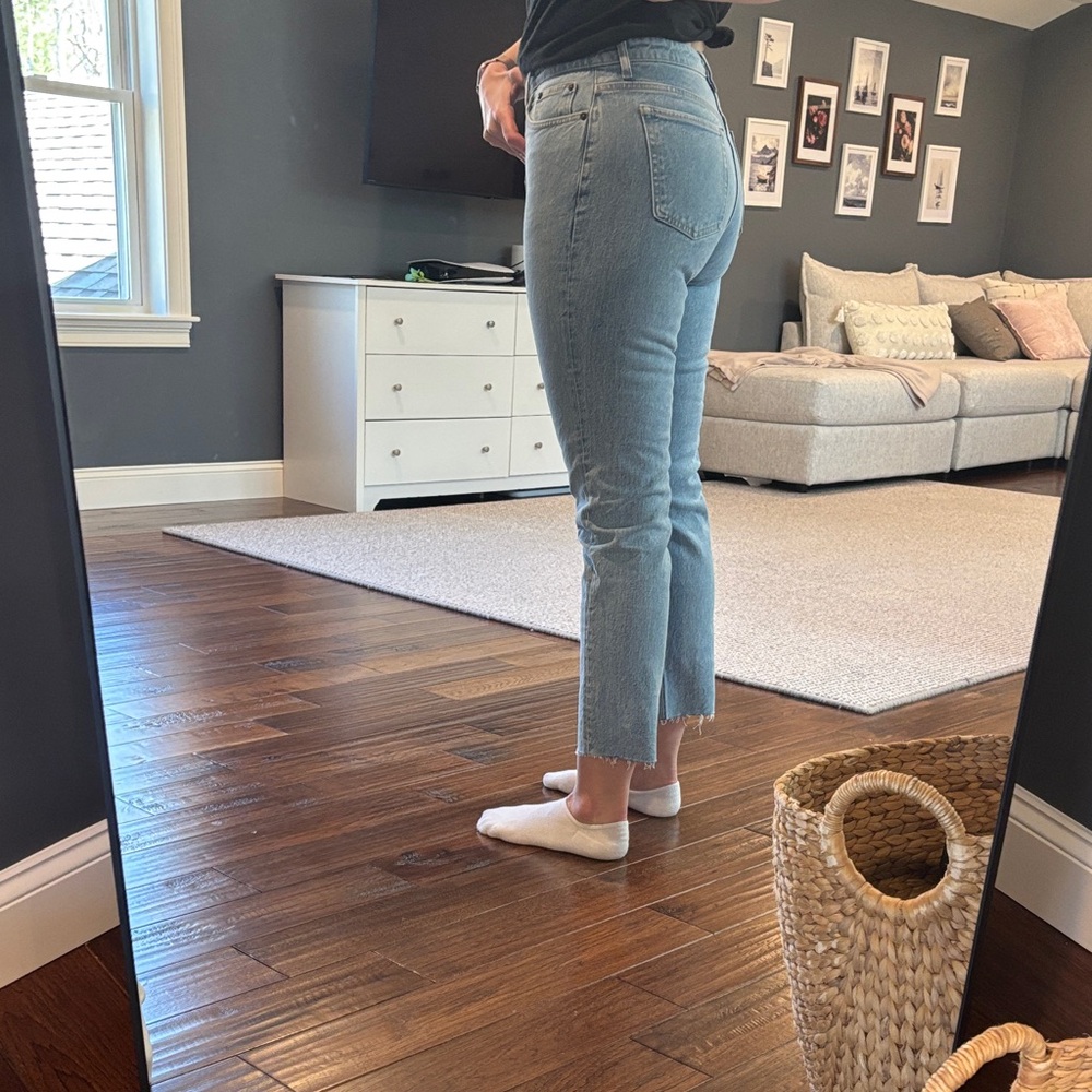 Topshop Light Blue High-Rise Cropped Jeans 30 x 34